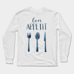 Bon Appetit - Teal Long Sleeve T-Shirt